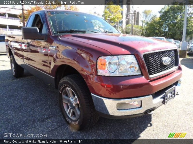 Bright Red / Tan 2005 Ford F150 XLT Regular Cab 4x4