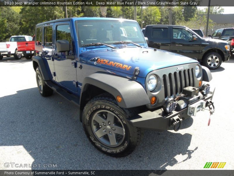 Deep Water Blue Pearl / Dark Slate Gray/Medium Slate Gray 2010 Jeep Wrangler Unlimited Mountain Edition 4x4