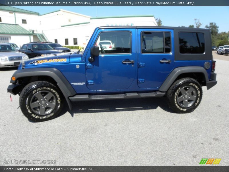Deep Water Blue Pearl / Dark Slate Gray/Medium Slate Gray 2010 Jeep Wrangler Unlimited Mountain Edition 4x4