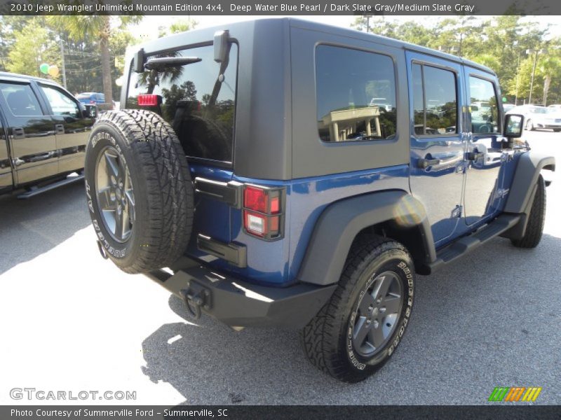 Deep Water Blue Pearl / Dark Slate Gray/Medium Slate Gray 2010 Jeep Wrangler Unlimited Mountain Edition 4x4