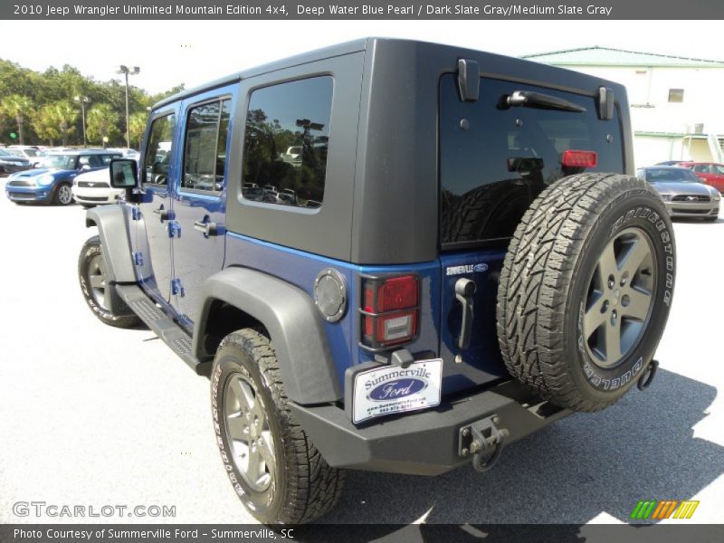 Deep Water Blue Pearl / Dark Slate Gray/Medium Slate Gray 2010 Jeep Wrangler Unlimited Mountain Edition 4x4