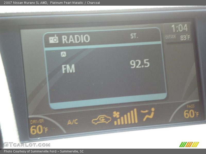 Platinum Pearl Matallic / Charcoal 2007 Nissan Murano SL AWD