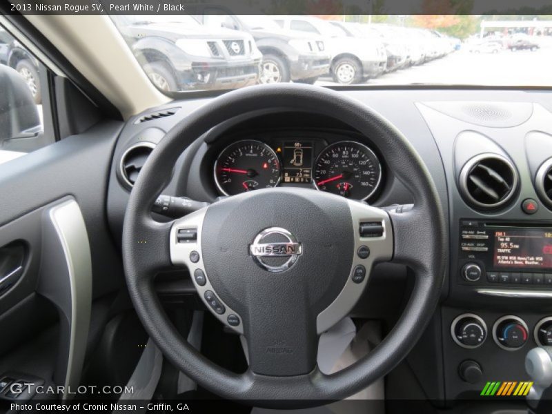 Pearl White / Black 2013 Nissan Rogue SV