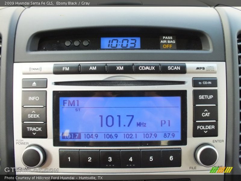 Ebony Black / Gray 2009 Hyundai Santa Fe GLS