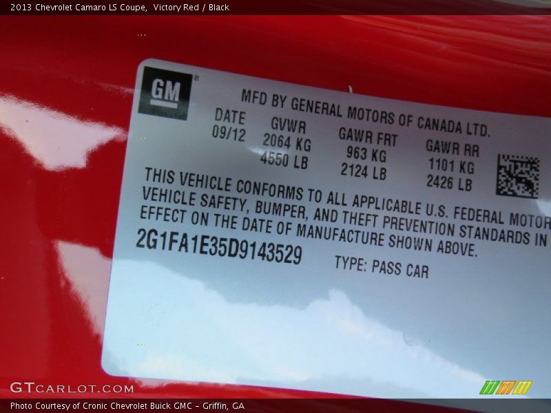 Victory Red / Black 2013 Chevrolet Camaro LS Coupe