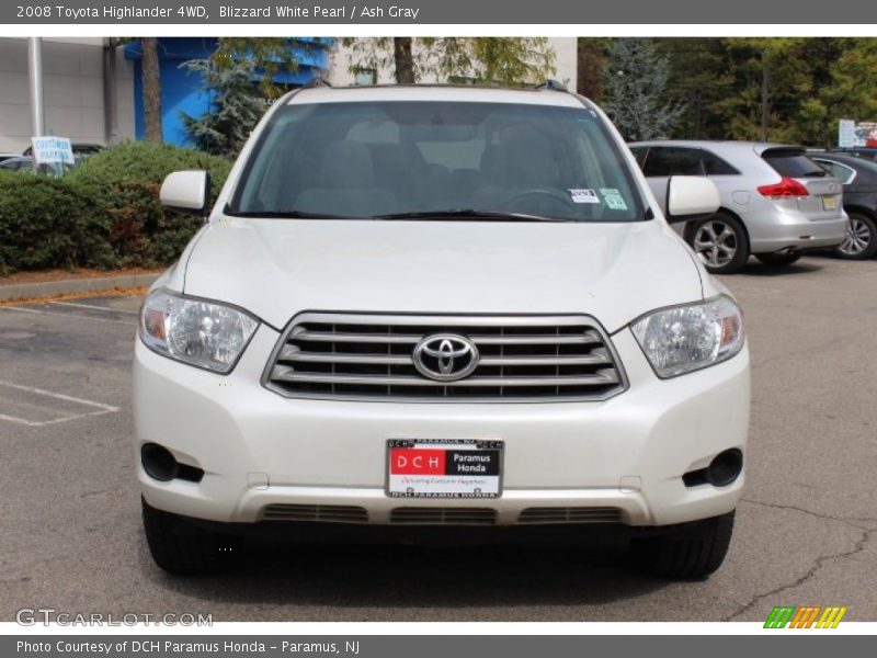 Blizzard White Pearl / Ash Gray 2008 Toyota Highlander 4WD