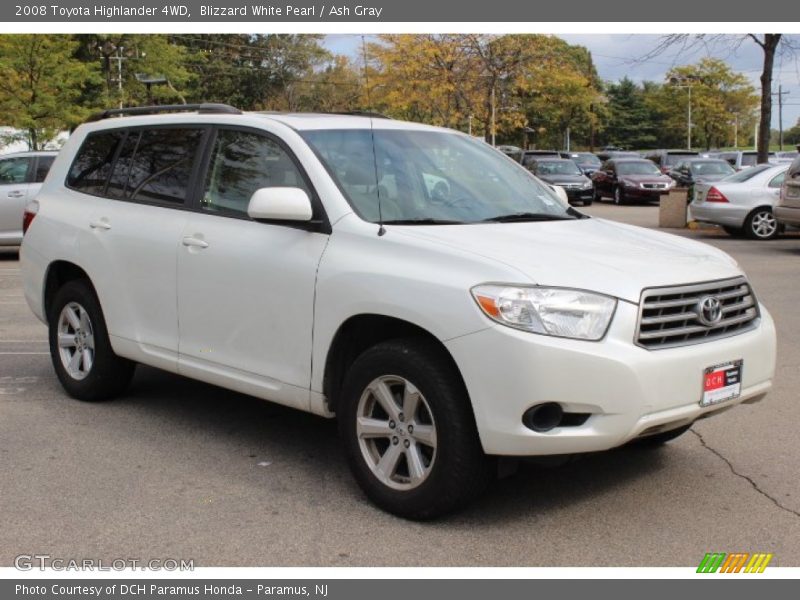 Blizzard White Pearl / Ash Gray 2008 Toyota Highlander 4WD