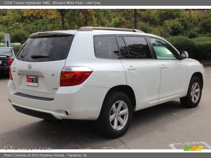 Blizzard White Pearl / Ash Gray 2008 Toyota Highlander 4WD