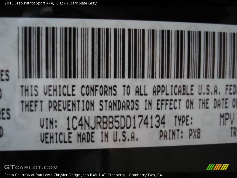 Black / Dark Slate Gray 2013 Jeep Patriot Sport 4x4