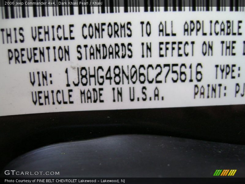 Dark Khaki Pearl / Khaki 2006 Jeep Commander 4x4