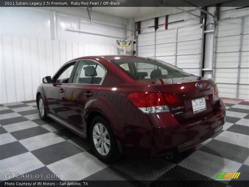 Ruby Red Pearl / Off-Black 2011 Subaru Legacy 2.5i Premium