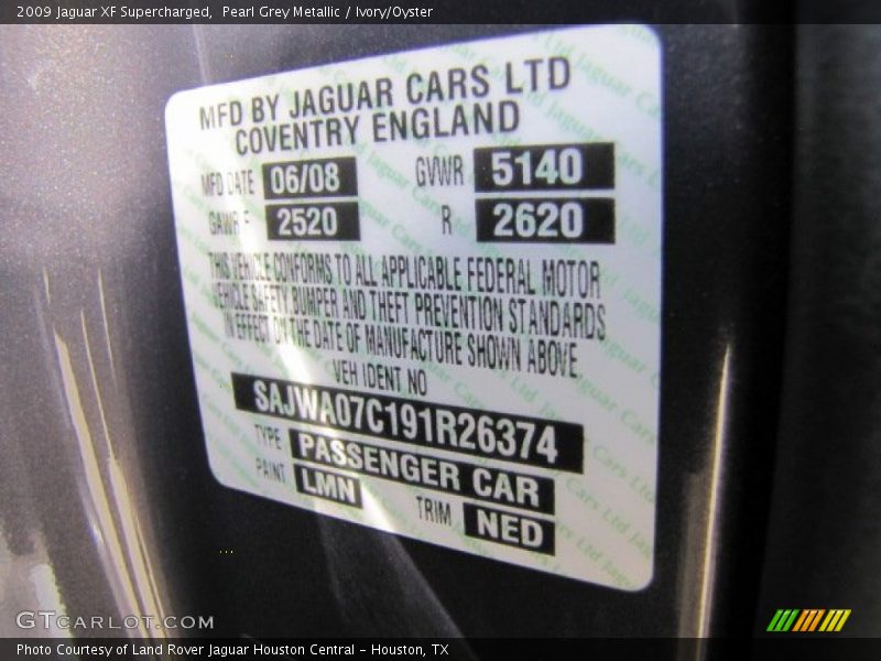 Pearl Grey Metallic / Ivory/Oyster 2009 Jaguar XF Supercharged