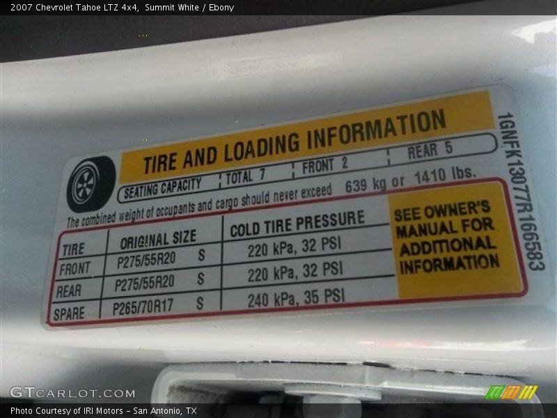 Summit White / Ebony 2007 Chevrolet Tahoe LTZ 4x4