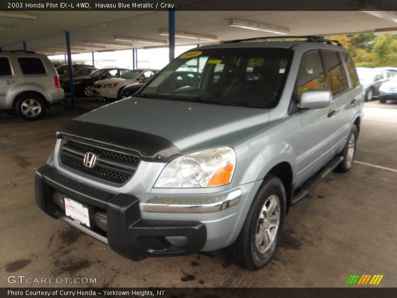 Havasu Blue Metallic / Gray 2003 Honda Pilot EX-L 4WD