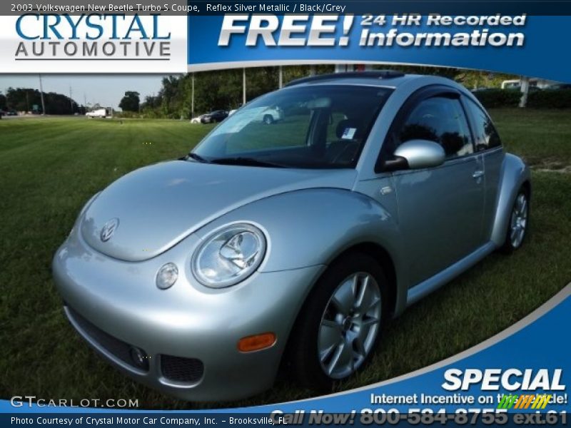 Reflex Silver Metallic / Black/Grey 2003 Volkswagen New Beetle Turbo S Coupe