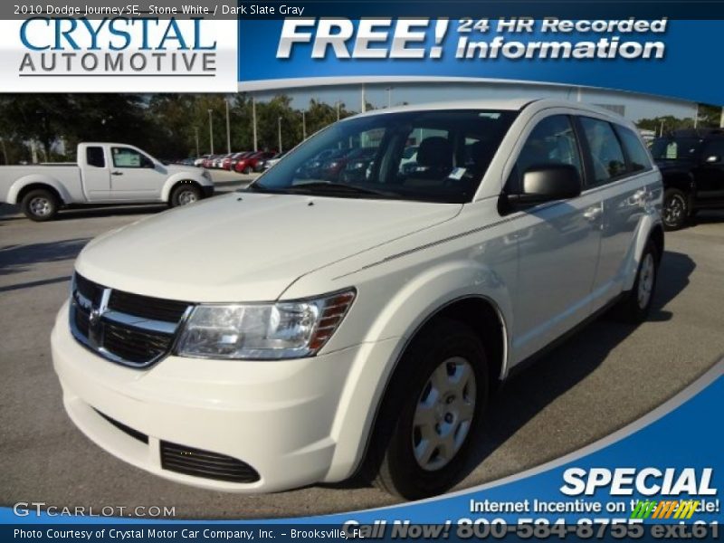 Stone White / Dark Slate Gray 2010 Dodge Journey SE