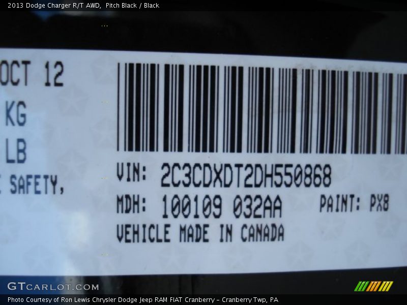 Pitch Black / Black 2013 Dodge Charger R/T AWD