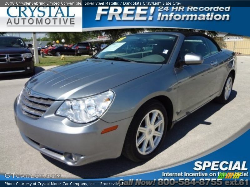 Silver Steel Metallic / Dark Slate Gray/Light Slate Gray 2008 Chrysler Sebring Limited Convertible