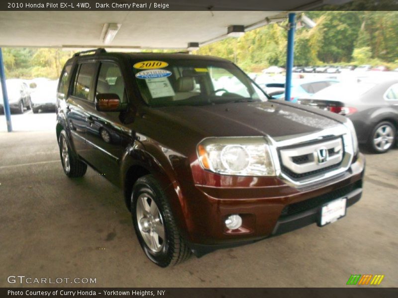 Dark Cherry Pearl / Beige 2010 Honda Pilot EX-L 4WD