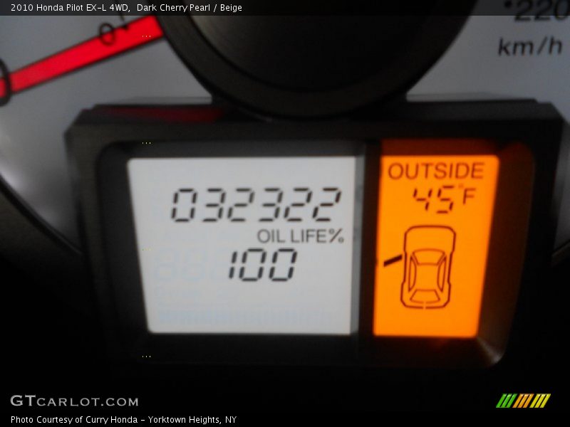 Dark Cherry Pearl / Beige 2010 Honda Pilot EX-L 4WD