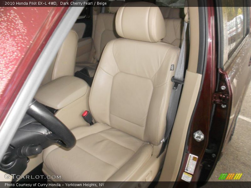 Dark Cherry Pearl / Beige 2010 Honda Pilot EX-L 4WD