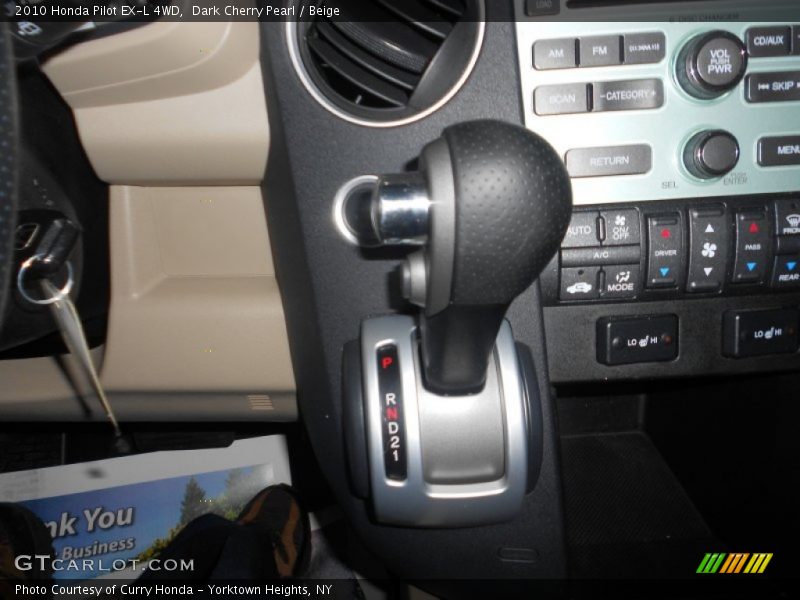 Dark Cherry Pearl / Beige 2010 Honda Pilot EX-L 4WD