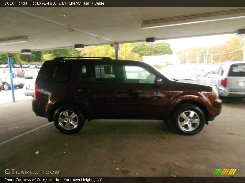 Dark Cherry Pearl / Beige 2010 Honda Pilot EX-L 4WD