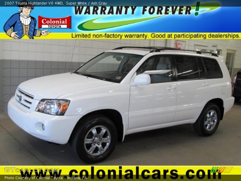 Super White / Ash Gray 2007 Toyota Highlander V6 4WD