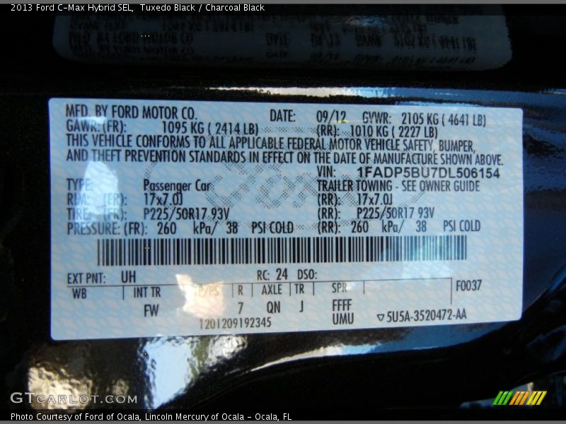 Tuxedo Black / Charcoal Black 2013 Ford C-Max Hybrid SEL