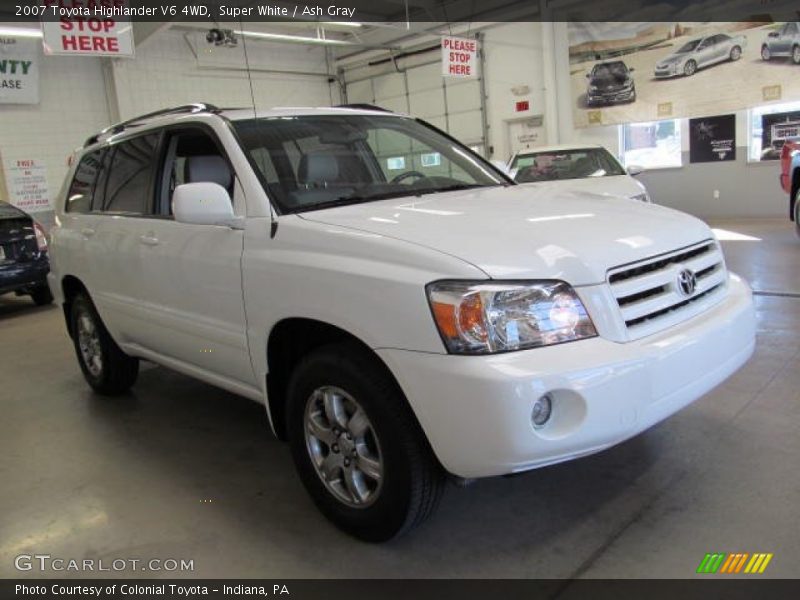 Super White / Ash Gray 2007 Toyota Highlander V6 4WD