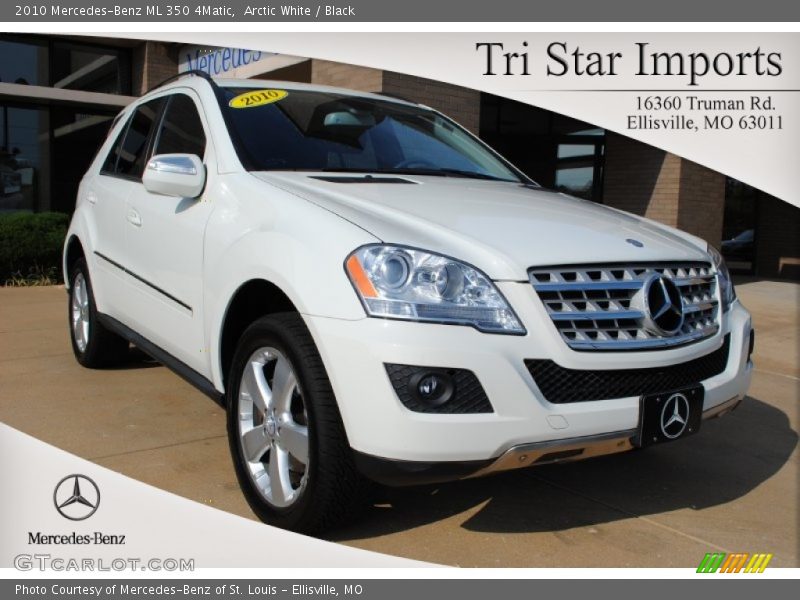 Arctic White / Black 2010 Mercedes-Benz ML 350 4Matic