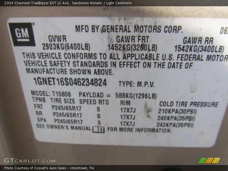 Sandstone Metallic / Light Cashmere 2004 Chevrolet TrailBlazer EXT LS 4x4