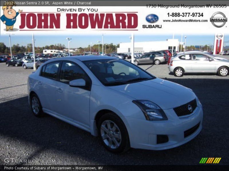 Aspen White / Charcoal 2012 Nissan Sentra 2.0 SR