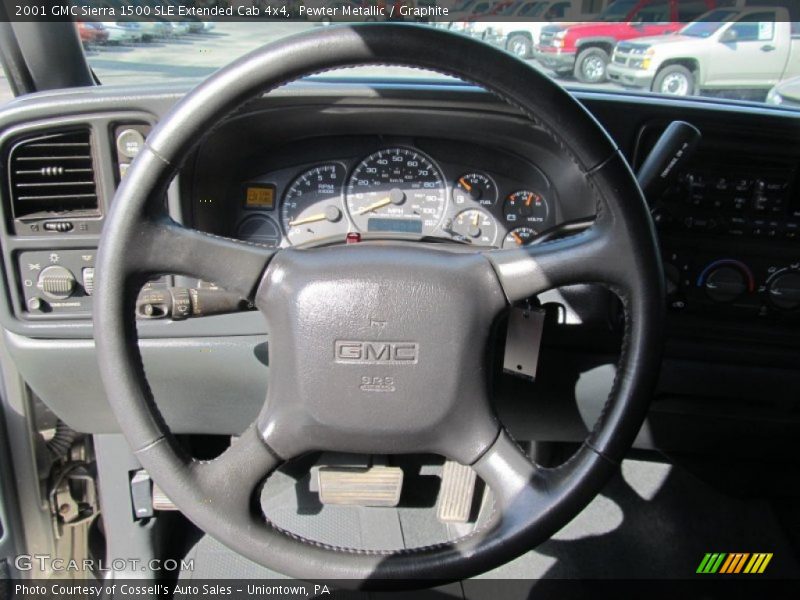 Pewter Metallic / Graphite 2001 GMC Sierra 1500 SLE Extended Cab 4x4