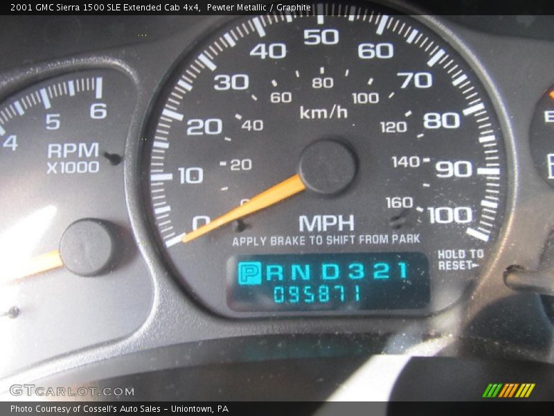 Pewter Metallic / Graphite 2001 GMC Sierra 1500 SLE Extended Cab 4x4