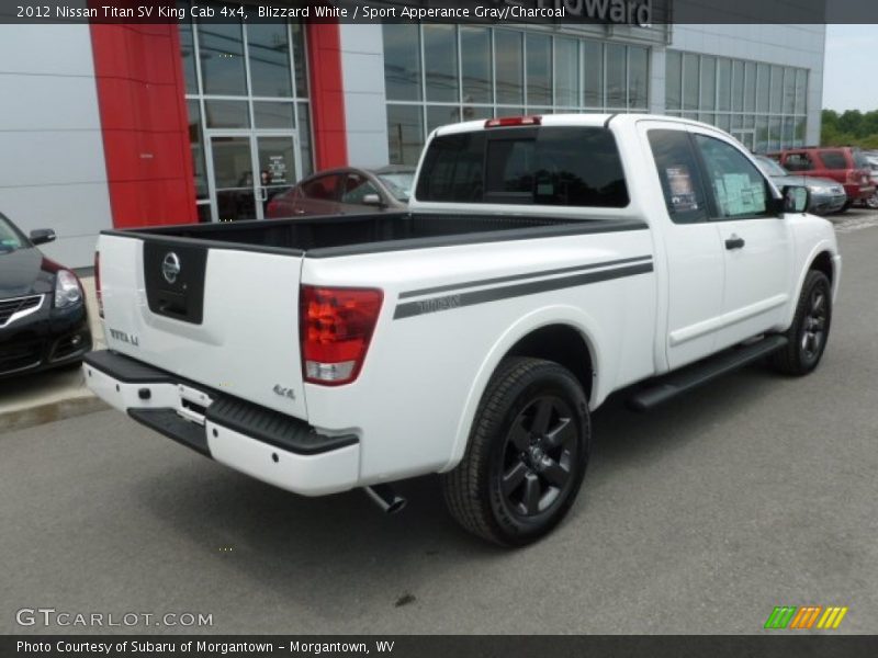 Blizzard White / Sport Apperance Gray/Charcoal 2012 Nissan Titan SV King Cab 4x4