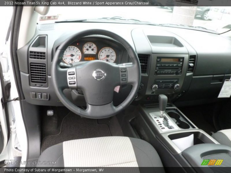Blizzard White / Sport Apperance Gray/Charcoal 2012 Nissan Titan SV King Cab 4x4