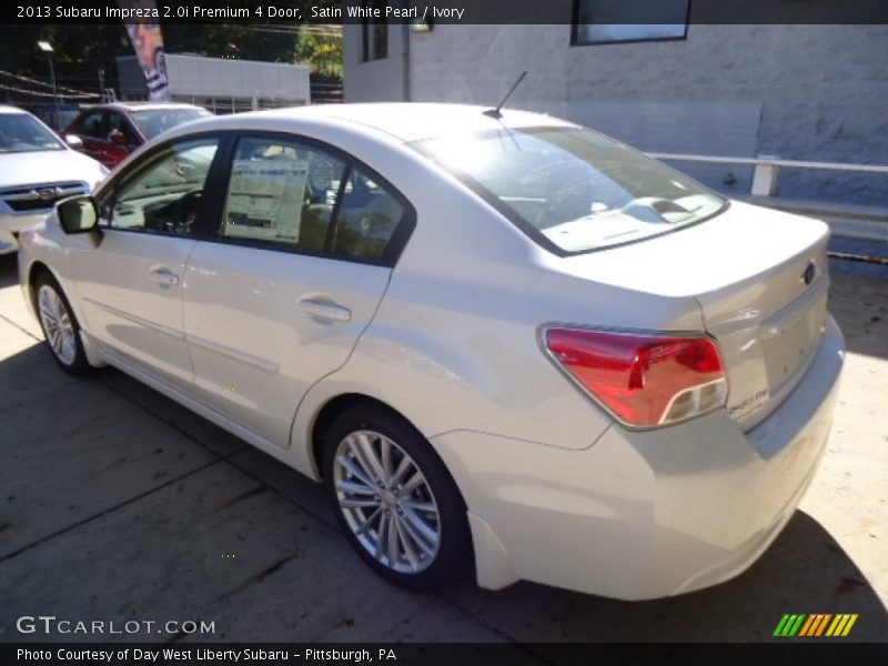 Satin White Pearl / Ivory 2013 Subaru Impreza 2.0i Premium 4 Door