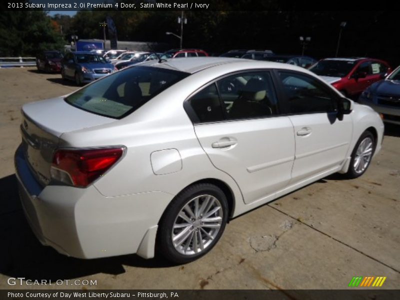Satin White Pearl / Ivory 2013 Subaru Impreza 2.0i Premium 4 Door