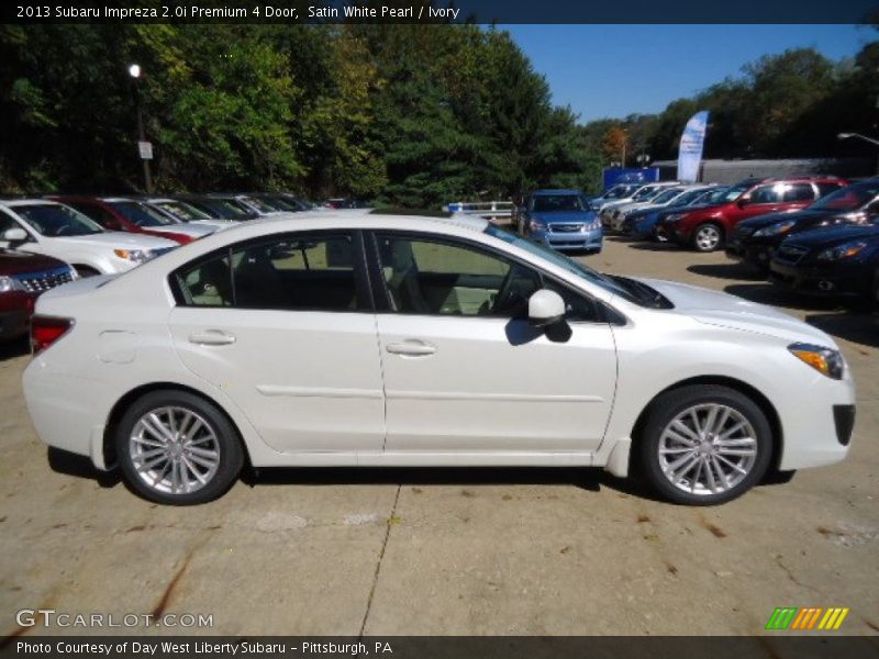 Satin White Pearl / Ivory 2013 Subaru Impreza 2.0i Premium 4 Door