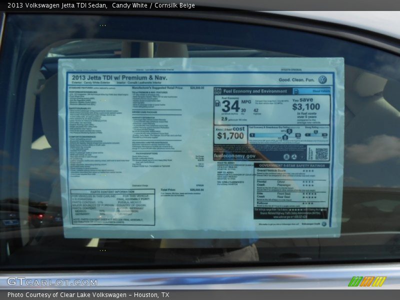 Candy White / Cornsilk Beige 2013 Volkswagen Jetta TDI Sedan
