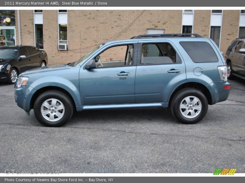 Steel Blue Metallic / Stone 2011 Mercury Mariner I4 AWD