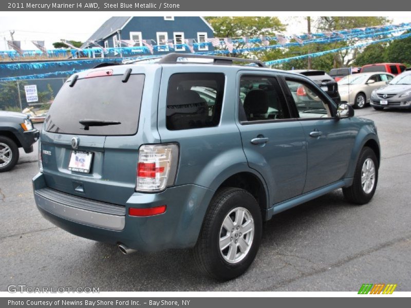 Steel Blue Metallic / Stone 2011 Mercury Mariner I4 AWD