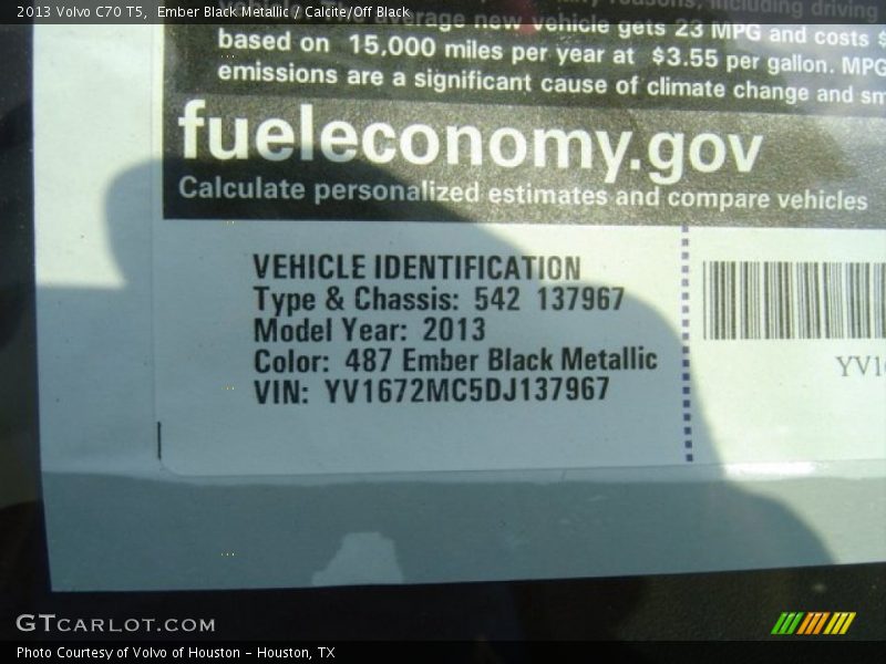 2013 C70 T5 Ember Black Metallic Color Code 487