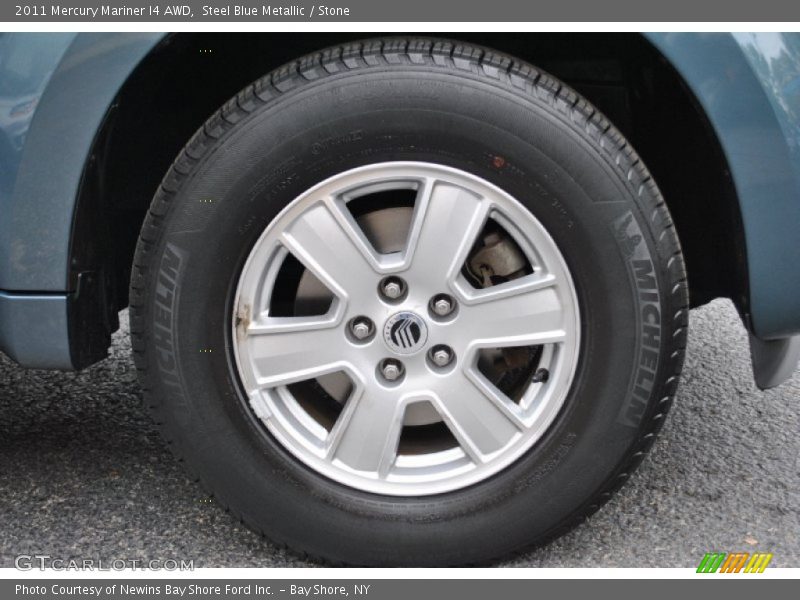 Steel Blue Metallic / Stone 2011 Mercury Mariner I4 AWD