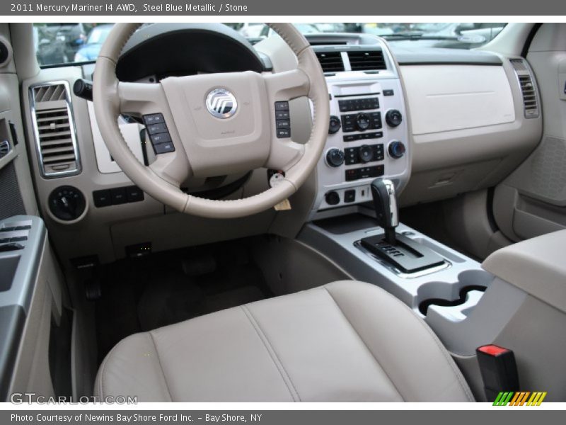 Steel Blue Metallic / Stone 2011 Mercury Mariner I4 AWD