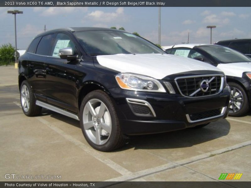 Black Sapphire Metallic / R Design Soft Beige/Off Black Inlay 2013 Volvo XC60 T6 AWD