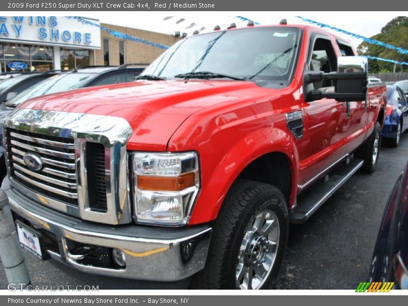 Red / Medium Stone 2009 Ford F250 Super Duty XLT Crew Cab 4x4