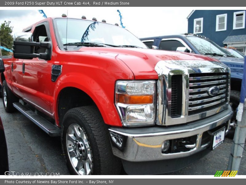 Red / Medium Stone 2009 Ford F250 Super Duty XLT Crew Cab 4x4