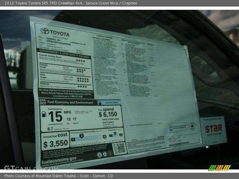 Spruce Green Mica / Graphite 2013 Toyota Tundra SR5 TRD CrewMax 4x4